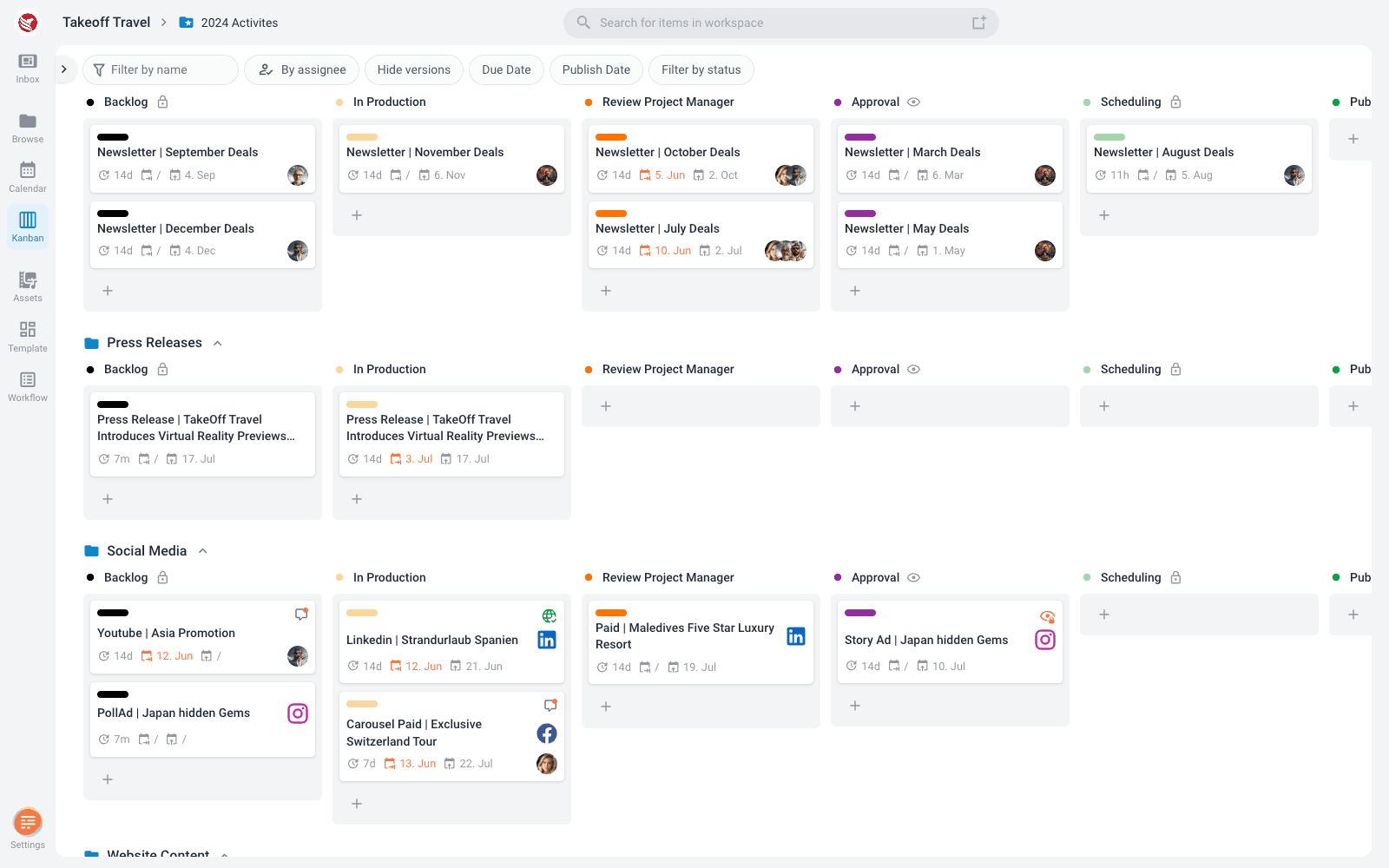 Kanban Boards bilden den Workflow visuell ab